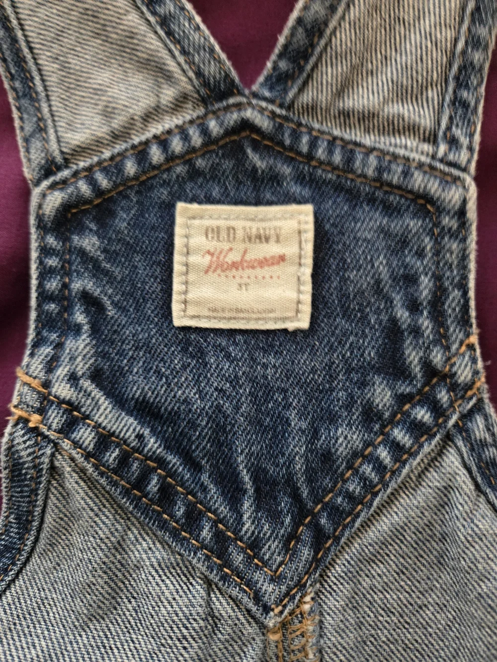 Old Navy Blue Denim Women's Overalls with Brass Hardware